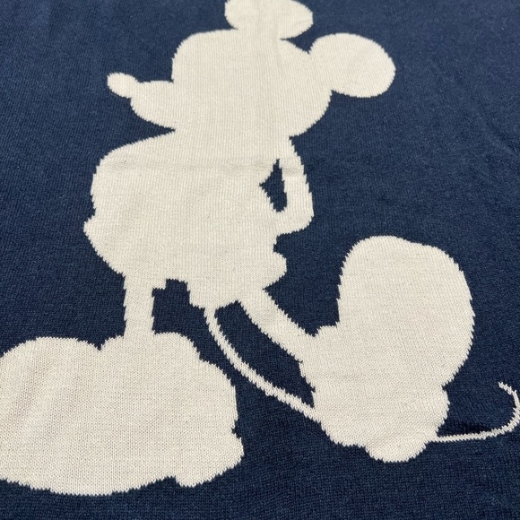 Ethan Allen X Disney Mr. Mickey Mouse Stroller Blanket Blue/White - Picture 2 of 6